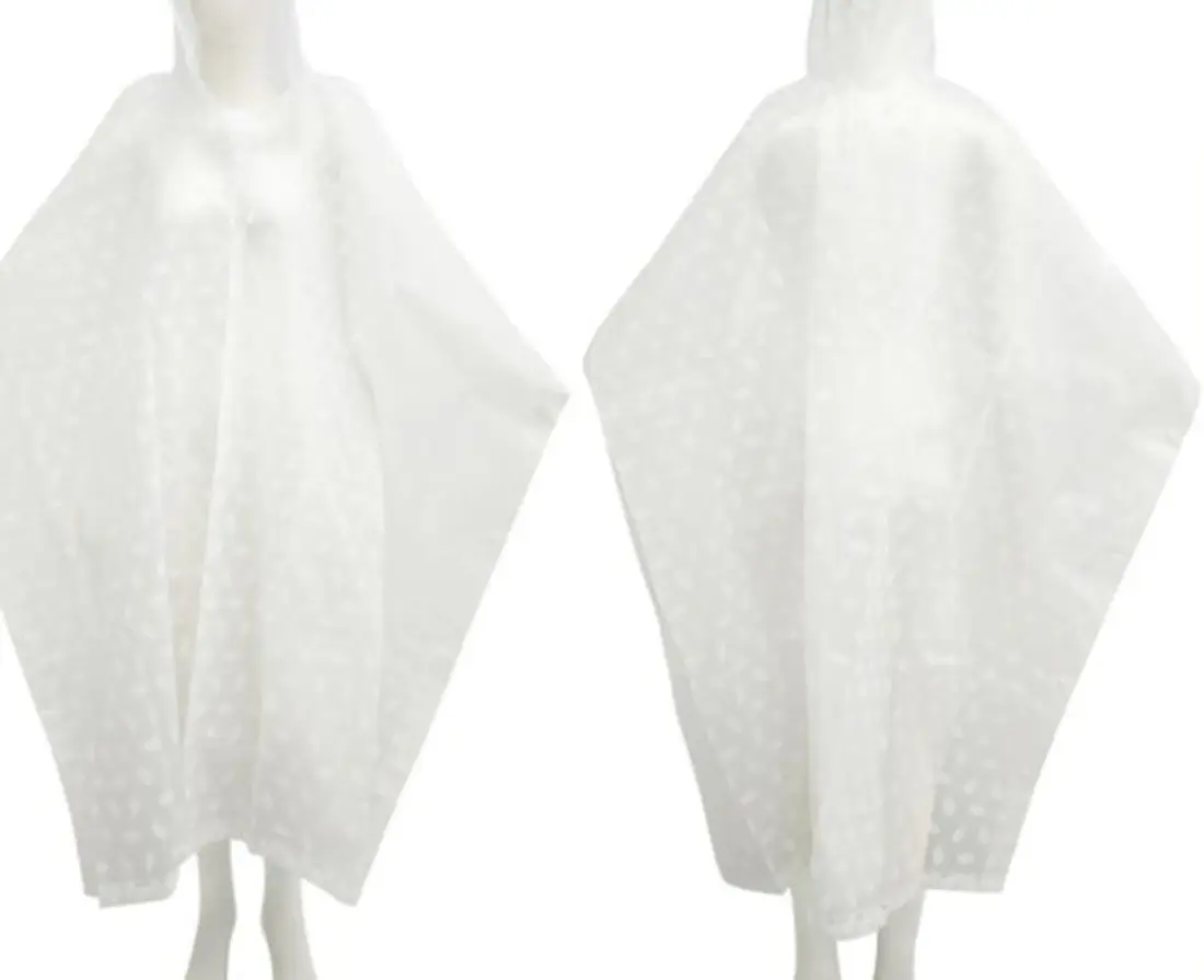 Blank ponchos held for later printing